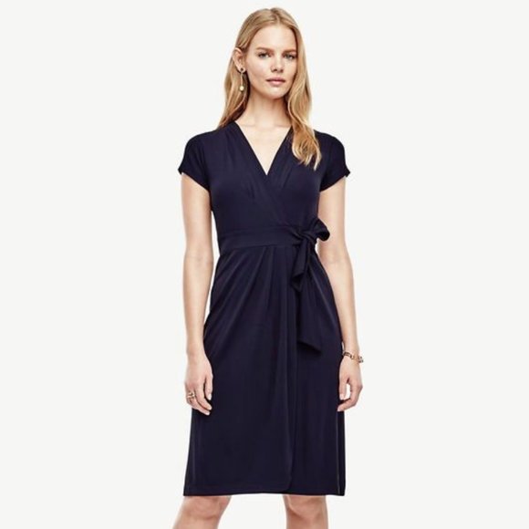 🎉 HP 🎉 NWT❣️Ann Taylor Petite Pleated Wrap Dress - Picture 1 of 6